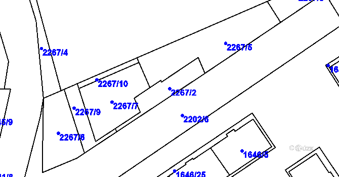 Parcela st. 2267/2 v KÚ Uhříněves, Katastrální mapa