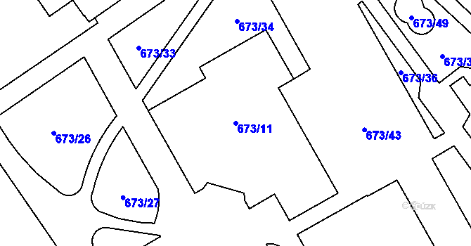 Parcela st. 673/11 v KÚ Uhříněves, Katastrální mapa