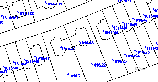 Parcela st. 1816/43 v KÚ Uhříněves, Katastrální mapa