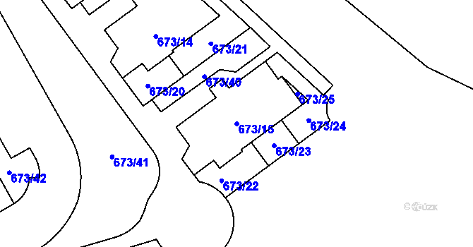 Parcela st. 673/15 v KÚ Uhříněves, Katastrální mapa
