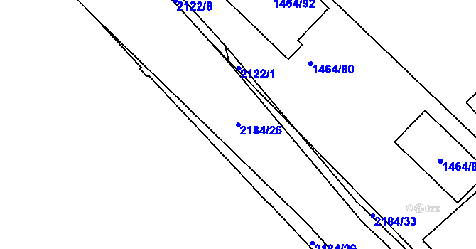 Parcela st. 2184/26 v KÚ Uhříněves, Katastrální mapa