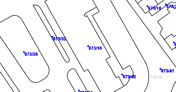 Parcela st. 673/16 v KÚ Uhříněves, Katastrální mapa