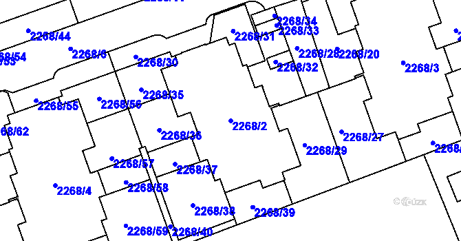 Parcela st. 2268/2 v KÚ Uhříněves, Katastrální mapa