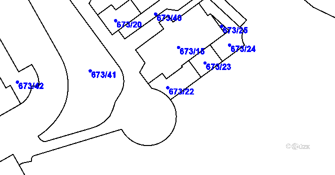 Parcela st. 673/22 v KÚ Uhříněves, Katastrální mapa