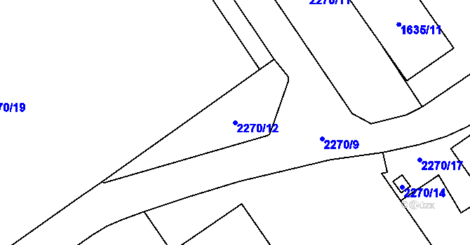 Parcela st. 2270/12 v KÚ Uhříněves, Katastrální mapa