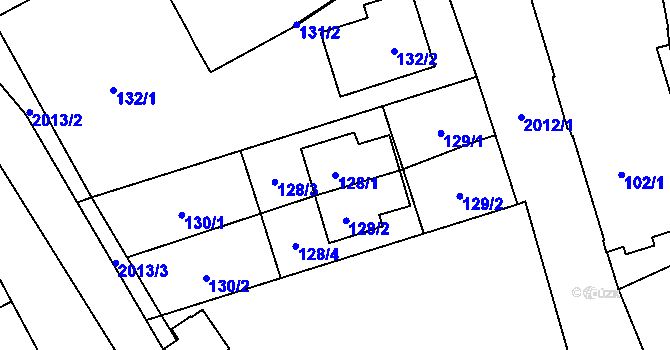 Parcela st. 128/1 v KÚ Uhříněves, Katastrální mapa