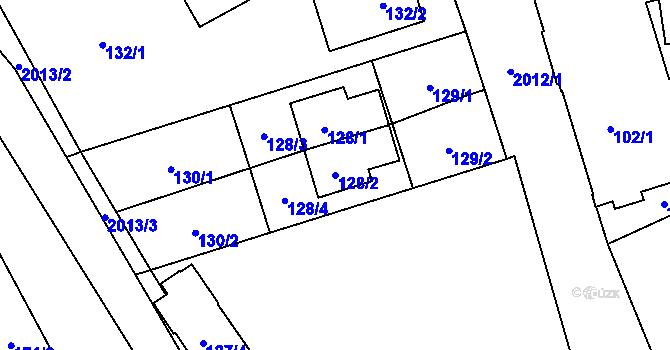 Parcela st. 128/2 v KÚ Uhříněves, Katastrální mapa
