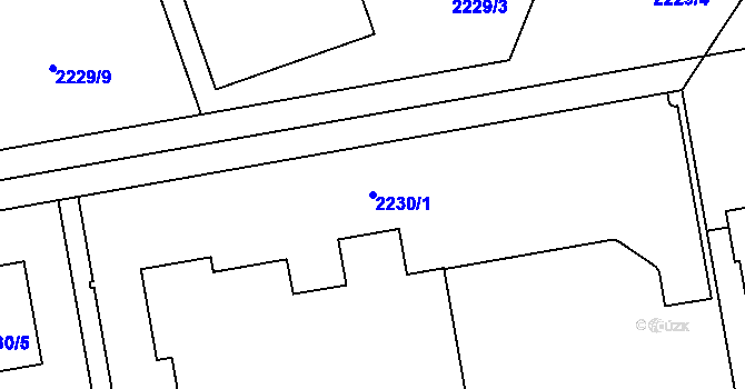 Parcela st. 2230/1 v KÚ Uhříněves, Katastrální mapa