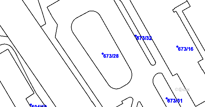 Parcela st. 673/28 v KÚ Uhříněves, Katastrální mapa