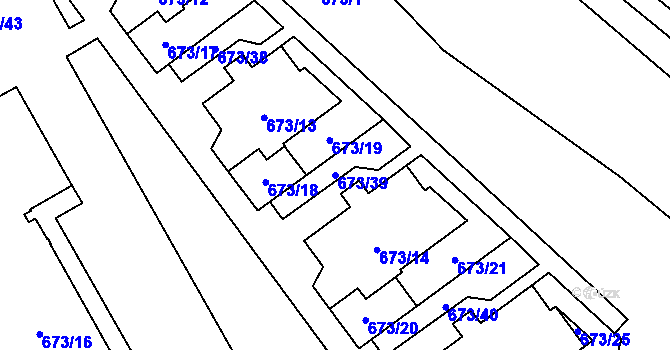 Parcela st. 673/39 v KÚ Uhříněves, Katastrální mapa