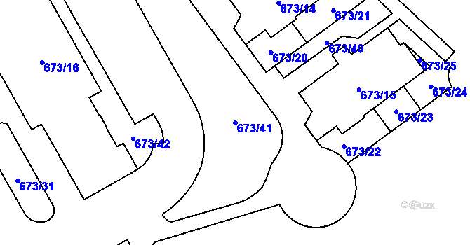 Parcela st. 673/41 v KÚ Uhříněves, Katastrální mapa