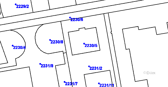 Parcela st. 2230/5 v KÚ Uhříněves, Katastrální mapa