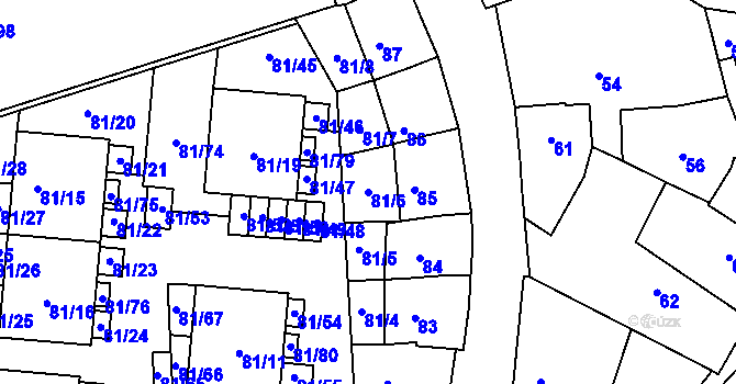Parcela st. 81/6 v KÚ Uhříněves, Katastrální mapa
