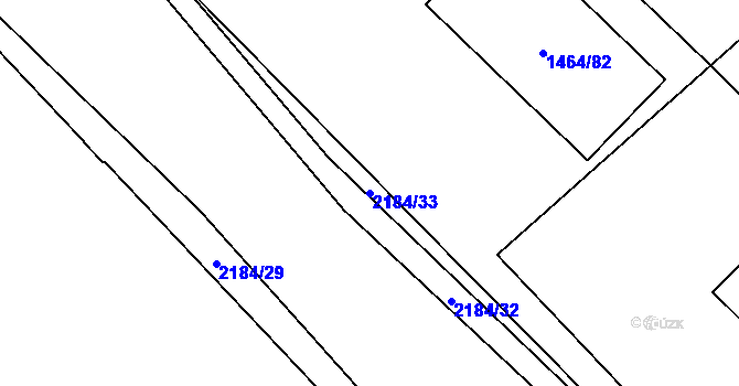 Parcela st. 2184/33 v KÚ Uhříněves, Katastrální mapa