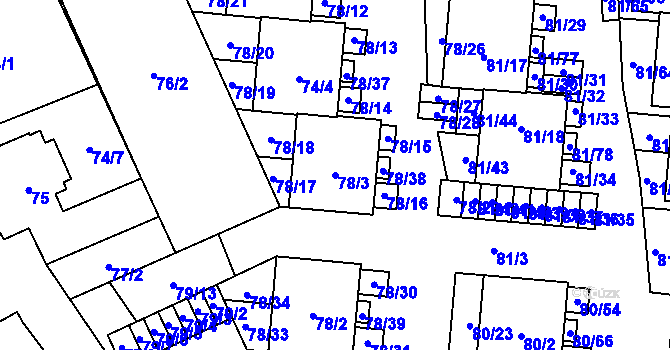 Parcela st. 78/3 v KÚ Uhříněves, Katastrální mapa