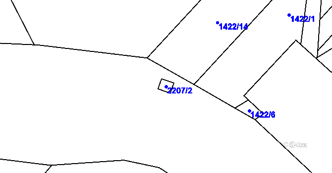 Parcela st. 2207/2 v KÚ Uhříněves, Katastrální mapa
