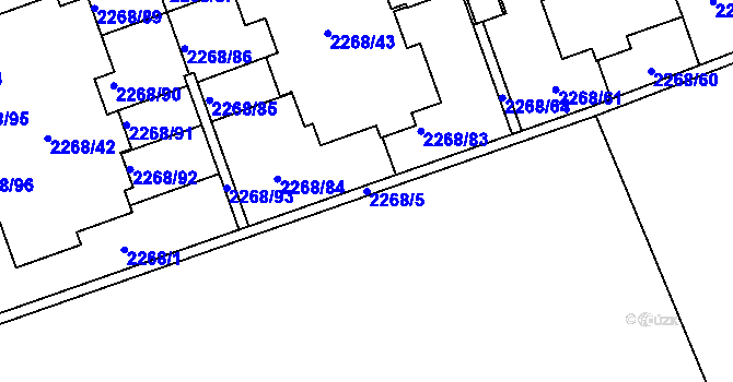 Parcela st. 2268/5 v KÚ Uhříněves, Katastrální mapa