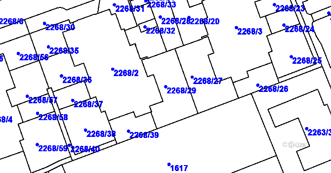 Parcela st. 2268/29 v KÚ Uhříněves, Katastrální mapa