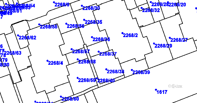 Parcela st. 2268/37 v KÚ Uhříněves, Katastrální mapa
