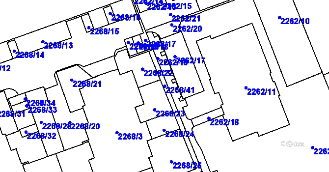 Parcela st. 2268/41 v KÚ Uhříněves, Katastrální mapa