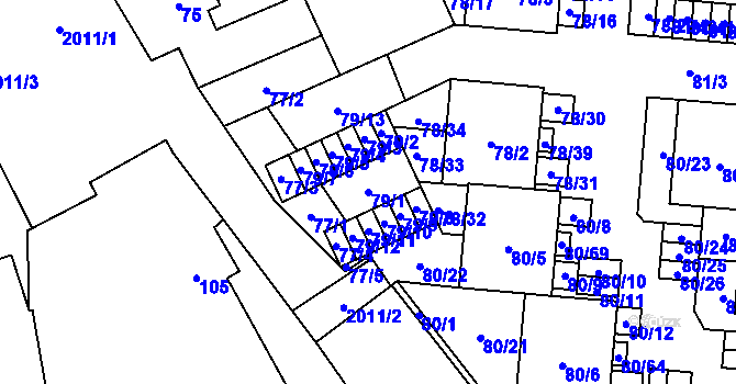 Parcela st. 79/1 v KÚ Uhříněves, Katastrální mapa