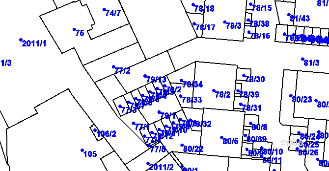 Parcela st. 79/2 v KÚ Uhříněves, Katastrální mapa