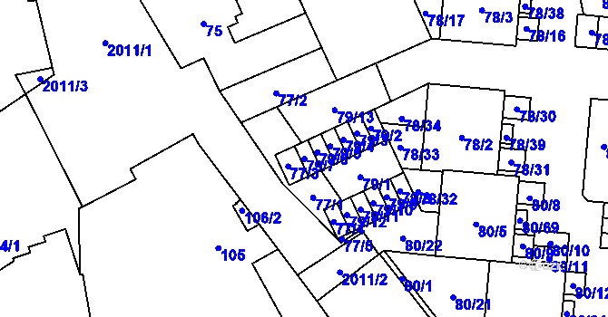 Parcela st. 79/7 v KÚ Uhříněves, Katastrální mapa