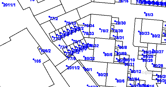 Parcela st. 79/8 v KÚ Uhříněves, Katastrální mapa