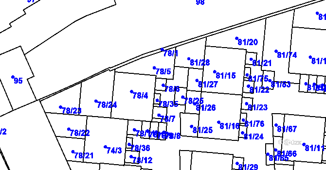 Parcela st. 78/6 v KÚ Uhříněves, Katastrální mapa