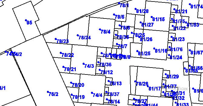 Parcela st. 78/11 v KÚ Uhříněves, Katastrální mapa