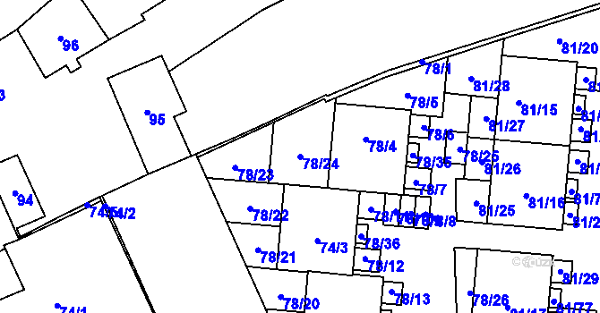 Parcela st. 78/24 v KÚ Uhříněves, Katastrální mapa