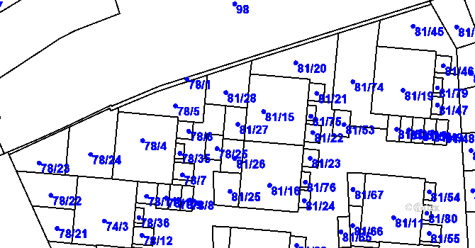Parcela st. 81/27 v KÚ Uhříněves, Katastrální mapa