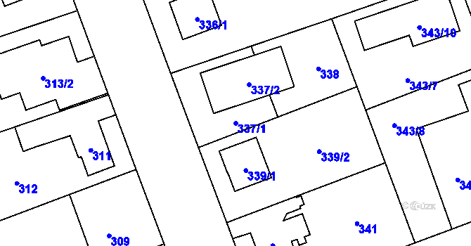 Parcela st. 337/1 v KÚ Uhříněves, Katastrální mapa