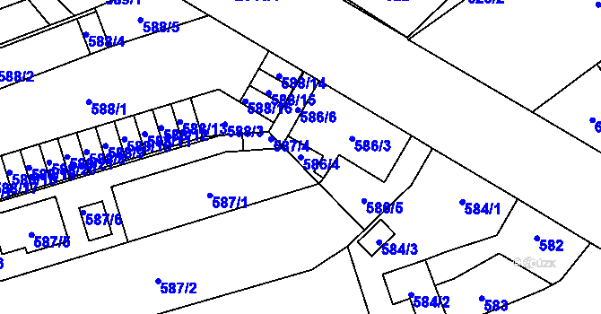 Parcela st. 586/4 v KÚ Uhříněves, Katastrální mapa