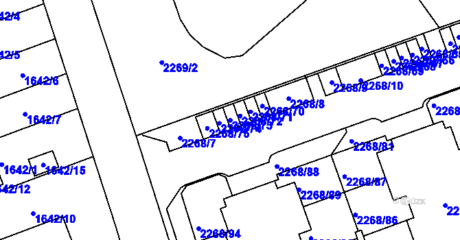 Parcela st. 2268/73 v KÚ Uhříněves, Katastrální mapa