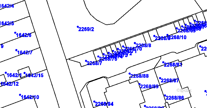 Parcela st. 2268/74 v KÚ Uhříněves, Katastrální mapa