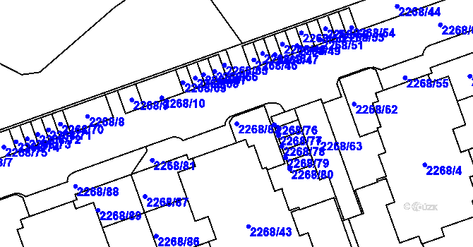Parcela st. 2268/82 v KÚ Uhříněves, Katastrální mapa