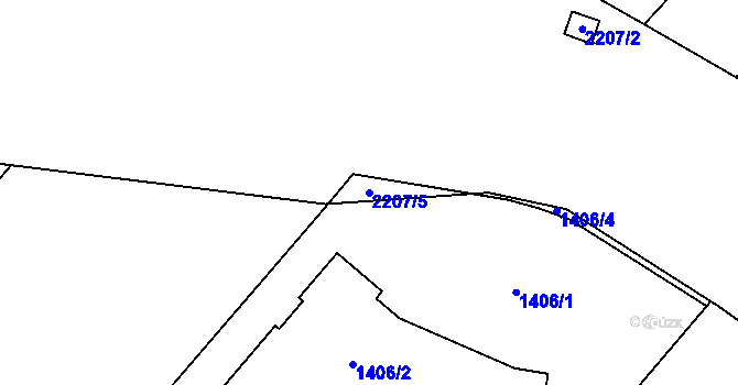 Parcela st. 2207/5 v KÚ Uhříněves, Katastrální mapa