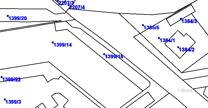 Parcela st. 1399/18 v KÚ Uhříněves, Katastrální mapa