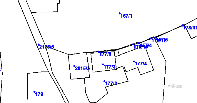 Parcela st. 177/5 v KÚ Uhříněves, Katastrální mapa