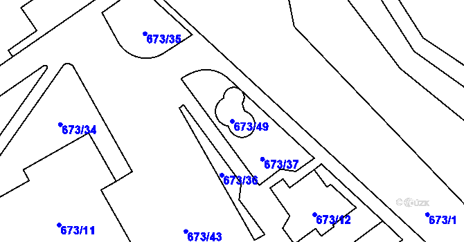 Parcela st. 673/49 v KÚ Uhříněves, Katastrální mapa