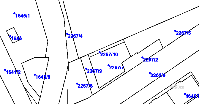 Parcela st. 2267/10 v KÚ Uhříněves, Katastrální mapa