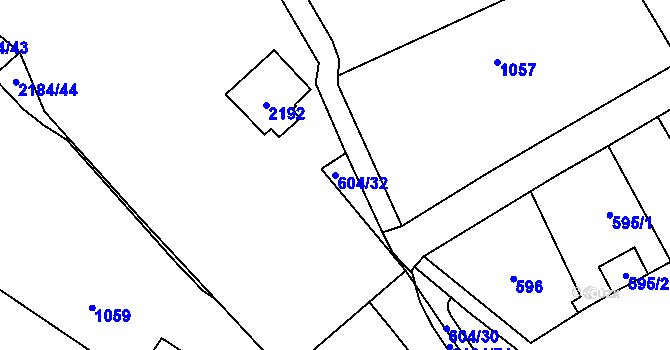 Parcela st. 604/32 v KÚ Uhříněves, Katastrální mapa