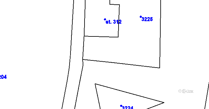 Parcela st. 388/3 v KÚ Velký Uhřínov, Katastrální mapa