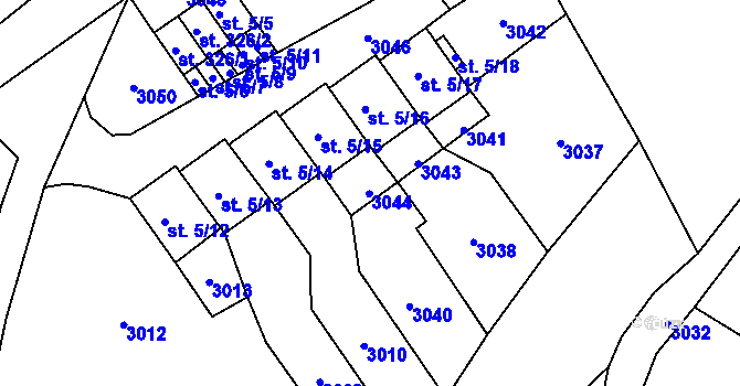 Parcela st. 727/6 v KÚ Velký Uhřínov, Katastrální mapa