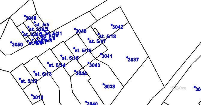 Parcela st. 727/8 v KÚ Velký Uhřínov, Katastrální mapa