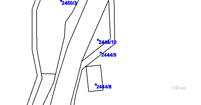 Parcela st. 2444/9 v KÚ Velký Uhřínov, Katastrální mapa