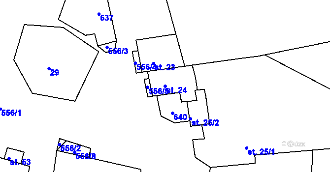 Parcela st. 24 v KÚ Uhřínovice u Jihlavy, Katastrální mapa