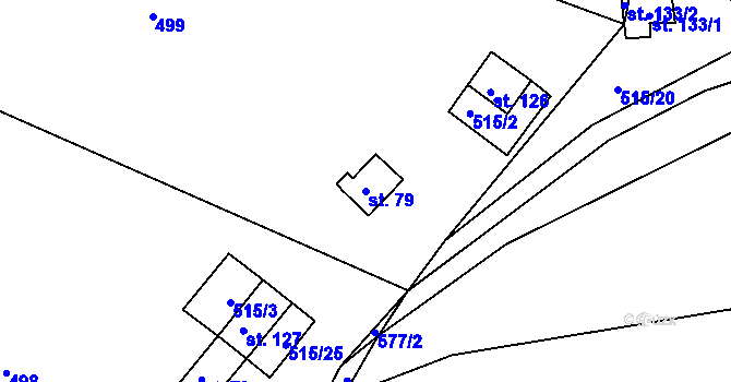 Parcela st. 79 v KÚ Uhřínovice u Jihlavy, Katastrální mapa