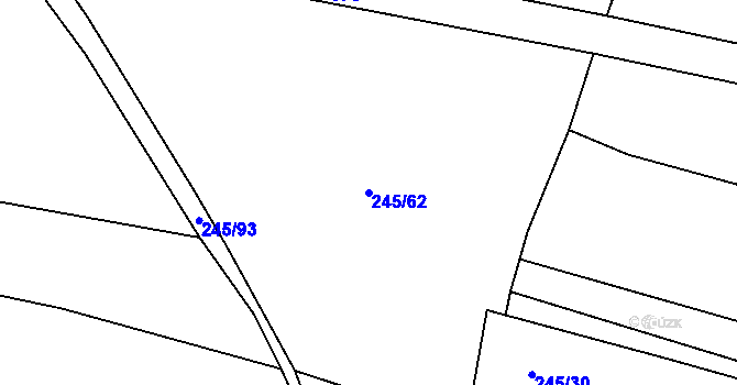 Parcela st. 245/62 v KÚ Uhy, Katastrální mapa